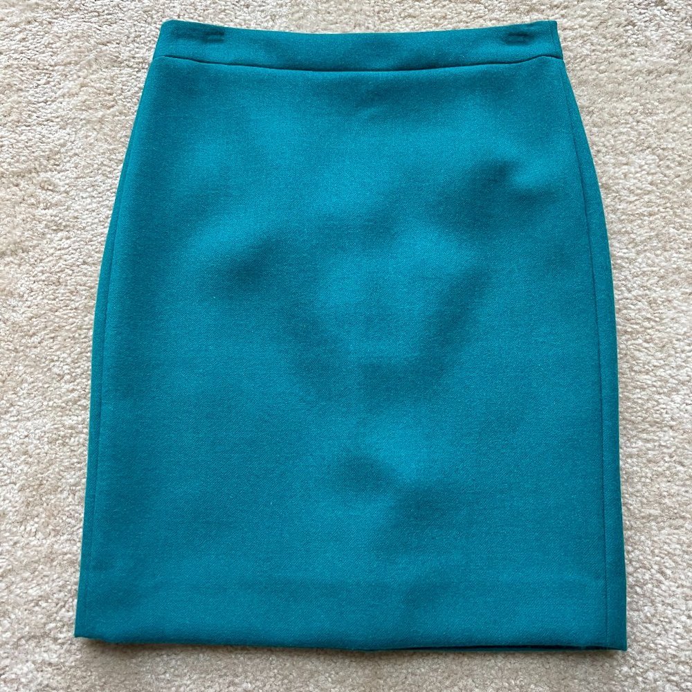 Jcrew 100% Wool Pencil Skirt - Greyish Green - Size 0P